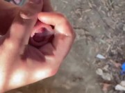 Straight chub wanking on public nude beach | StraightGuy1996