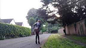 Crossdressing Gina Cumming in Panties Outdoors