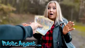 Public Sex – Beautiful Busty Blonde takes her clothes off in the woods before fucking