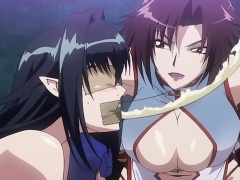 Tied up hentai babe gets pussy and ass toyed rough