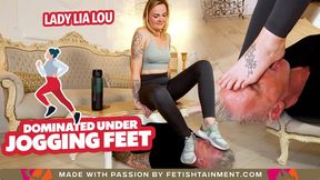 Dominated under jogging feet - long version ( Foot Domination with Lady Lia Lou ) - FULL HD wmv