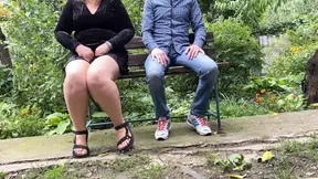 Perverted MILF mom pisses and rides cock in public