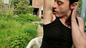 Worshiping and licking my armpit