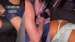 hotwife belinha em sequencia de aventuras: exibiu pro motoboy, se exibiu na rua, encontrou com fa e ficou com o cuzinho cheio de leite