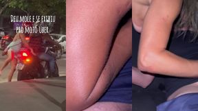 hotwife belinha em sequencia de aventuras: exibiu pro motoboy, se exibiu na rua, encontrou com fa e ficou com o cuzinho cheio de leite