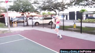 SmallGirlsInPorn.com - Slutty petite Chloe Foster fucked after playing ball