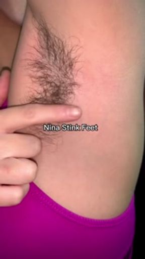 Very Hairy Armpits all sweaty!