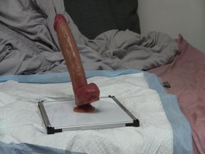 15-inch anal dildo play and anal closeup