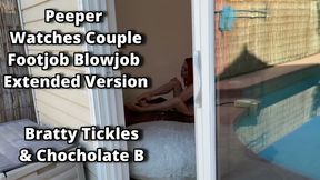 EXTENDED VERSION Peeper FJ BJ - Bratty Tickles Is it A Candid Voyeur Blowjob And Footjob Or Is It She An Exhibitionist Cock Sucking Foot Slut HDMP4