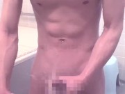 【女性向け】実家でシャワオナする男子、バレないように声我慢しながら大量射精【個人撮影】イケメン 変態 風呂 盗撮風