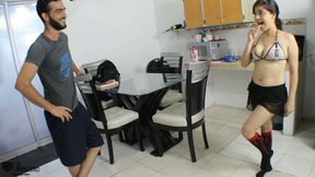 Fuck My Cute Stepsister's Throbbing Pussy - Creampie - Spanish Porn