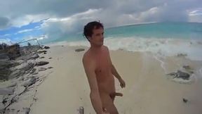Big-Cock Men Jerk Off at a Cuba Beach