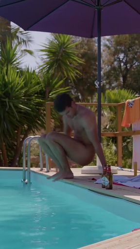 STAXUS :: I suggest a fun game to the pool boy, and he just can't resist.   Clip 1