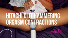 Euroslut's High Speed Hitachi Clit Hammering Orgasm Contractions (ES076)