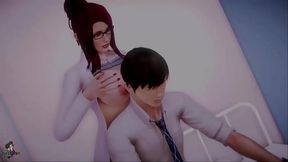 Redhead Nurse Gives Blowjob & Titjob To Big-Cock Doctor In Waifu Academy