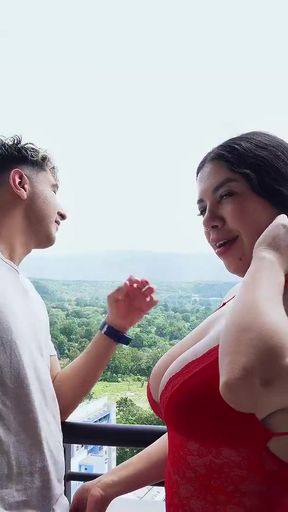 Submissive wife fucks with her cuckold husband&#039;s co-worker   Clip 1