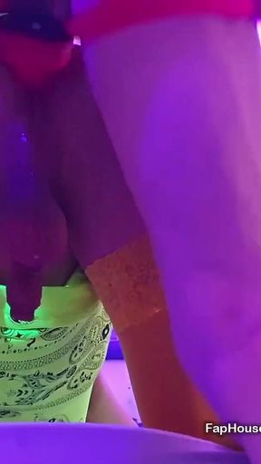 Uv Glow Threesome with Femdom Pegging and Big Cock Blowjob