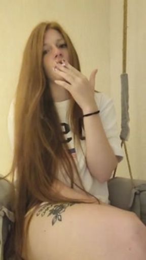 Redhead smoking