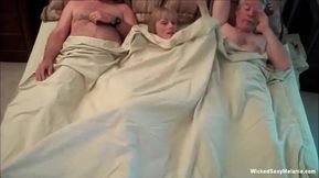 Threesome With Sexy Amateur Granny And Swinger Slut