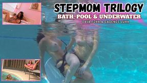 Step-Mother & Step-Daughter: Bath, Pool & Underwater - Dava Foxx & Cadence Luxx 1080 HD