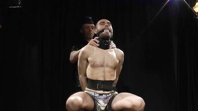 ZEUS FIXED IN A CHAINS AND BALLGAGGED