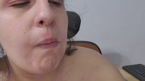 ASMR Apple Biting & Crunching - Mouth Sounds Close Up Chubby Girl