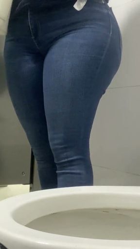 Sexy girl is captured in public restrooms in shopping mall   Clip 2