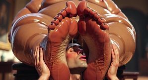 SSBBW Makes Skinny Slave Lick Her Sweaty Feet