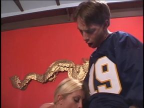 Blonde milf hard fucked on her bed