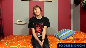 Fine dude with long hair gets interviewed and has sexy fun