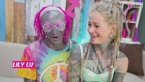 inked girls in mayhem squirting sex orgy with anal fucking, blowjobs and double penetration!