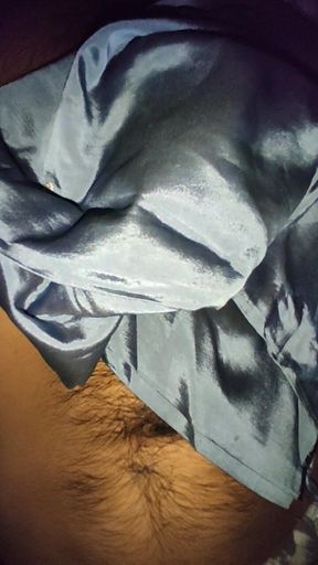 Satin Silk Handjob Porn - Handjob with Grey Satin Silky Saree of Neighbor Chachi 19