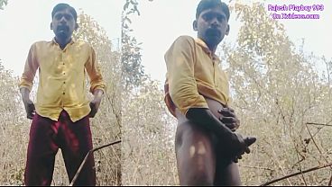 Rajesh Playboy 993 outdoor masturbating big cock and cumming in the jungle. Spanking butt huge cum load