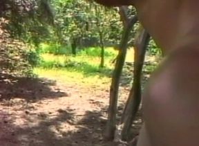 Redhead ts babe gets fucked outdoors in a threesome