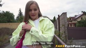 Pretty brunette Fibi Euro gets paid to worship and please my hung dick