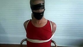 Biker Girl Gets Chair-tied, Gagged And Hooded