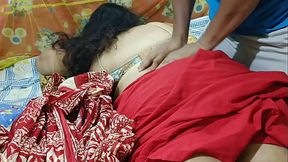 Desi Saree Clad Sexy Wife Moumita enjoyed Body Messaged and Fucked