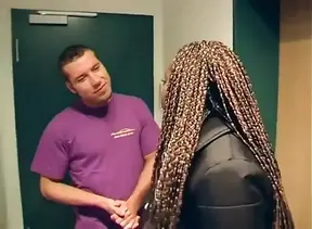 Senegalese sissy gives surprise blowjob in nudist paradise