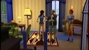 Seductive Sims Couple Sparks Forbidden Desire in Steaming Anime Tryst