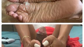 Post-Cum Footjob After JOI
