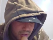 Slippery dildo right in my mouth