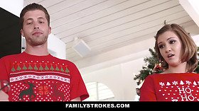 Riley Mae gets her tight pussy pounded by her stepbrother Dylan Snow on Christmas