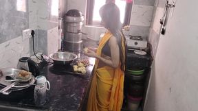 Indian Couple Hot Sex in Kitchen While Desi Wife Cooking Food