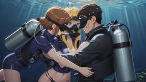 Underwater Breath Restriction Play - Blonde Swedish MILF in Tight Wetsuit & Remote Oxygen Control