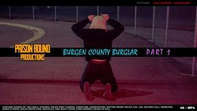 The Bergen County Burglar - Kora Summers is a rebellious bad girl with high stakes kleptomania. Break and enter thief gets caught, arrested, taken to jail, shoes taken, left barefoot in a holding cell, waist chain, cuffed and shackled. -4K -MP4
