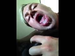 Amateur White Guy Sucks a Big Black Cock