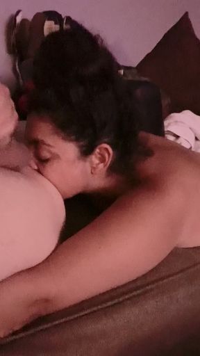 Homemade Amateur Latina slurping dick and licking ass