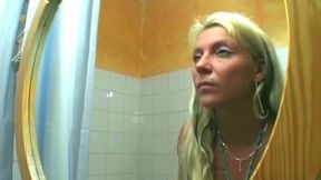 Blonde Uses Thick Dildo on Dripping Wet Pussy
