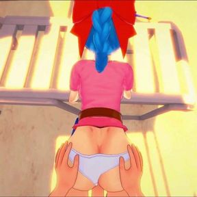 Bulma gets POV fucked on turtle island. Dragonball Hentai.