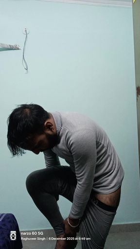 Indian desi man enjoy masterbation show with neighbour uncle